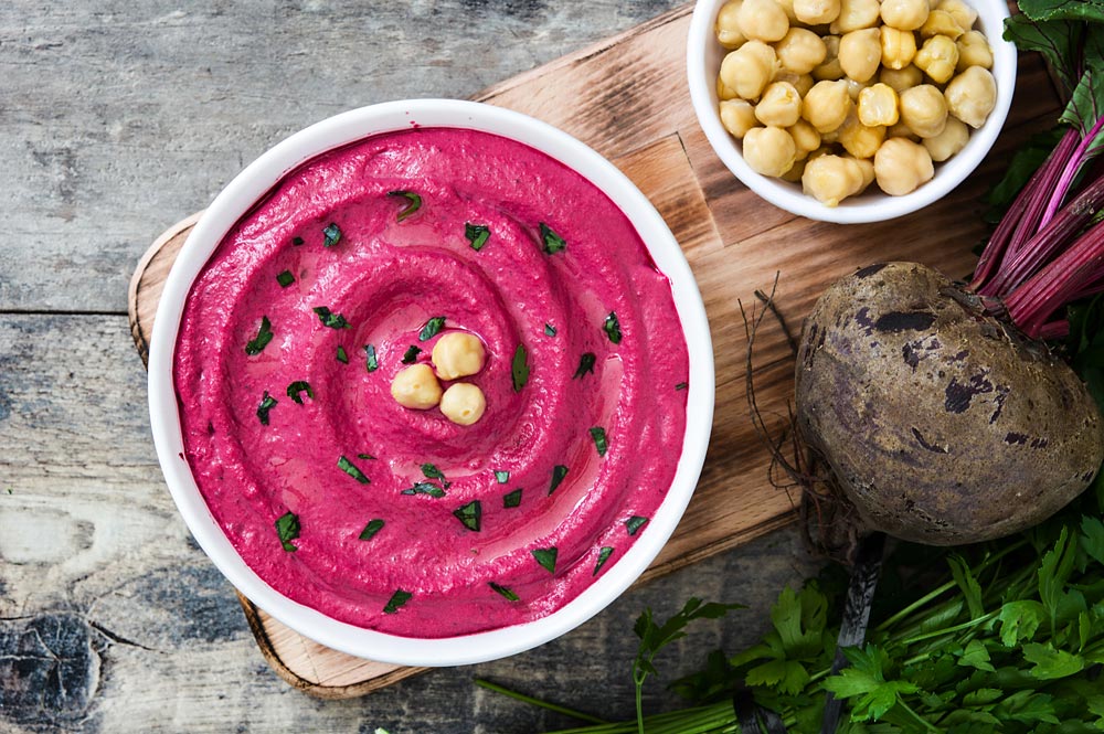 Hummus di ceci e barbabietole