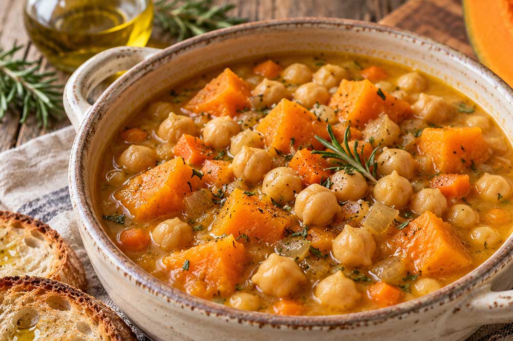 Zuppa di ceci e zucca
