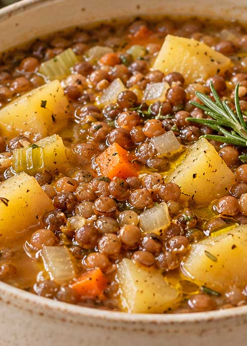 Zuppa di lenticchie e patate