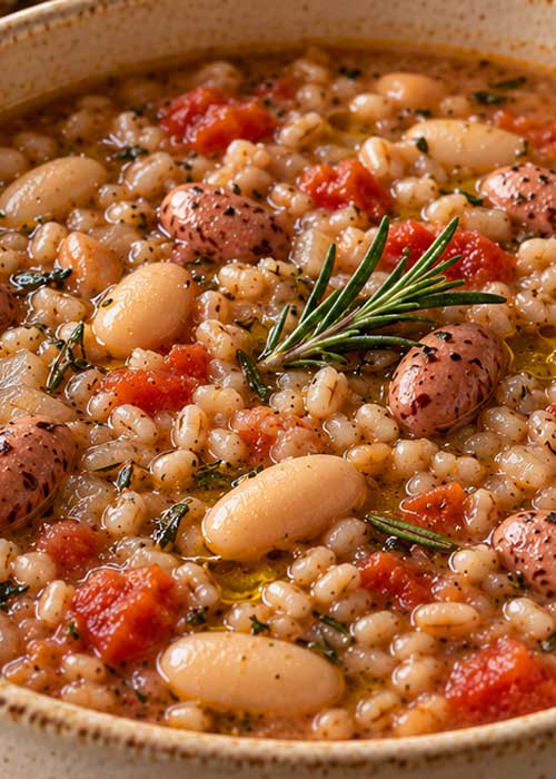 Zuppa di farro e fagioli
